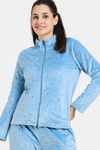 Zivame Plush Velour Knit Poly Winterwear Top - Blue Mist — thumbnail 2